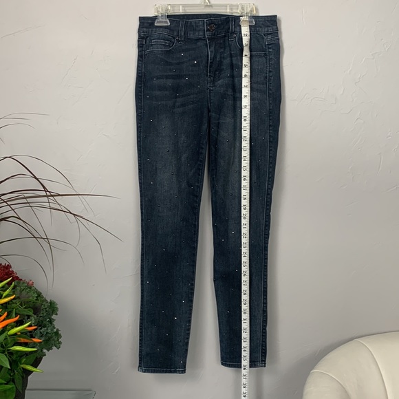 White House Black Market Studded Skinny Ankle Jeans - Picture 2 of 5